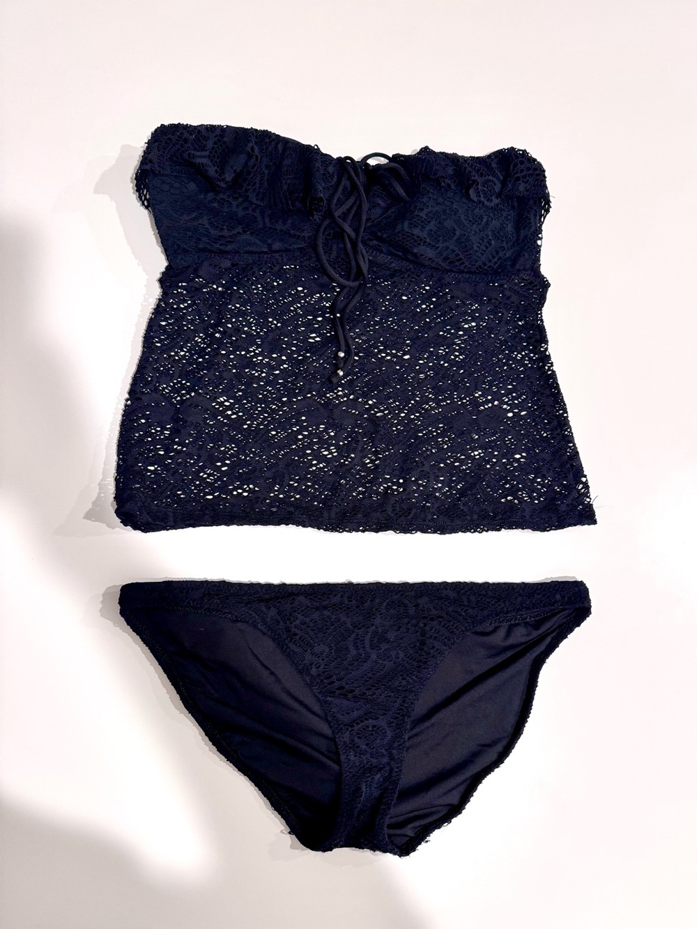 Polo Ralph Lauren Black Lace Tankini & Bikini Set, size M